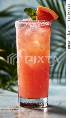 Cocktail glass chilled with citrus garnish on table Cocktail glass chilled with citrus garnish on table 138162354