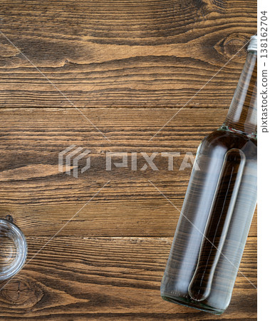 Vertical vodka bottle and shots 138162704