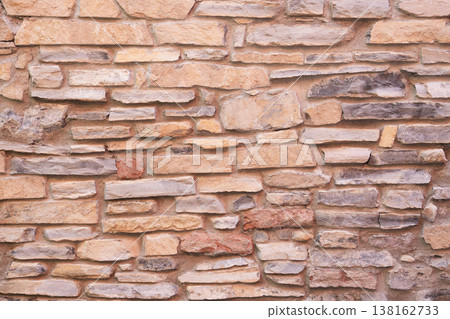 The beige sandstone brick masonry wall texture rustic old background facade The beige sandstone brick masonry wall texture rustic old background facade 138162733