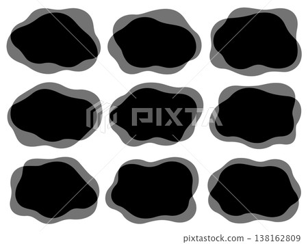 Overlapping irregularly shaped black frame set 138162809