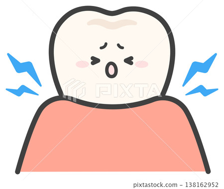 Image of a sensitive tooth, cute tooth illustration Image of a sensitive tooth, cute tooth illustration 138162952