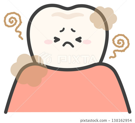 Bad breath, bad breath imagery, cute tooth illustration Bad breath, bad breath imagery, cute tooth illustration 138162954
