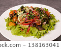 Ready salad in a plate. 138163041