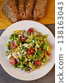 Ready salad in a plate. 138163043