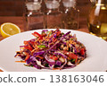 Ready salad in a plate. 138163046