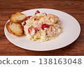 Ready salad in a plate. 138163048