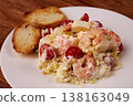 Ready salad in a plate. 138163049