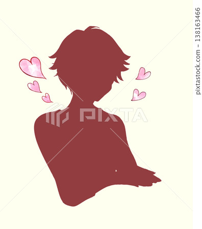 A man reaching out his hand; a heart; a silhouette. A man reaching out his hand; a heart; a silhouette. 138163466