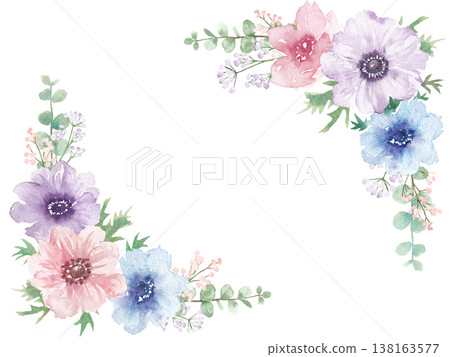 Watercolor Anemone Frame Watercolor Anemone Frame 138163577