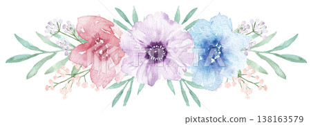Watercolor Anemone Frame Watercolor Anemone Frame 138163579