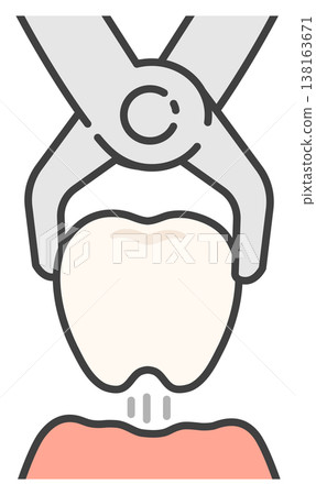 A simple and cute illustration of an extracted tooth. 138163671