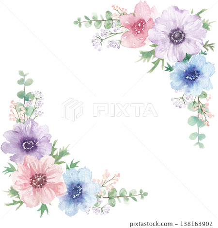 Watercolor Anemone Frame Watercolor Anemone Frame 138163902