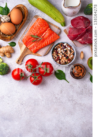 Clean eating balanced protein healthy food. Clean eating balanced protein healthy food. 138164278