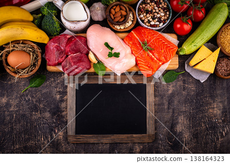 Clean eating balanced protein healthy food. Clean eating balanced protein healthy food. 138164323