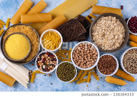Different sources of carbs in food 138164333