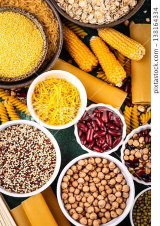 Different sources of carbs in food 138164334