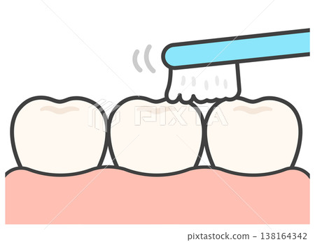 牙齒和牙刷插圖 02 138164342
