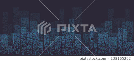 Digital cityscape with blue binary code concept Digital cityscape with blue binary code concept 138165292
