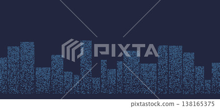 Digital city skyline with abstract building patterns 138165375