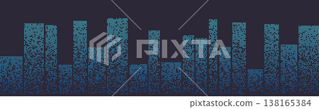 Modern city skyline with digital lights 138165384