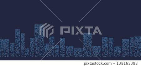 Digital city skyline featuring a unique binary code pattern on buildings, symbolizing technology. Digital city skyline featuring a unique binary code pattern on buildings, symbolizing technology. 138165388