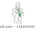 Businessman in a green tie: Hand on forehead 138165441