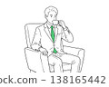 Businessman in a green tie: Hand on forehead 138165442