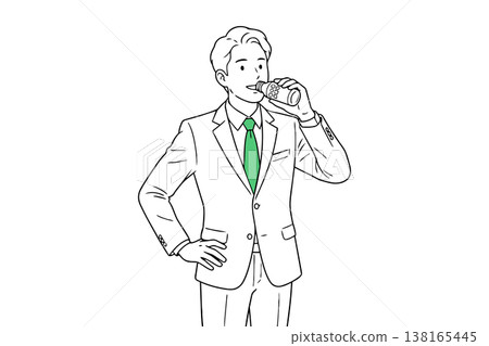 Businessman in a green tie: Hand on forehead 138165445
