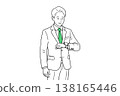 Businessman in a green tie: Hand on forehead 138165446