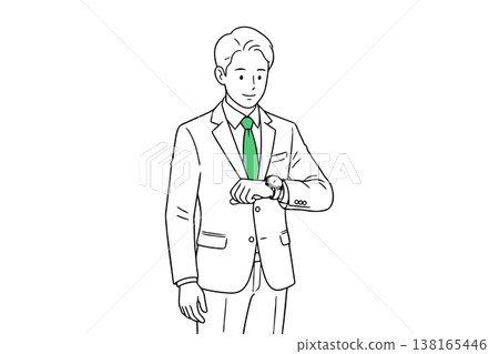 Businessman in a green tie: Hand on forehead 138165446