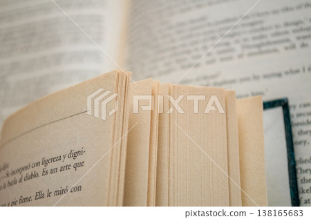 Close Up of Open Book Pages Close Up of Open Book Pages 138165683