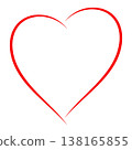 Red contours heart outline symbol, minimal graphic design illustration 138165855