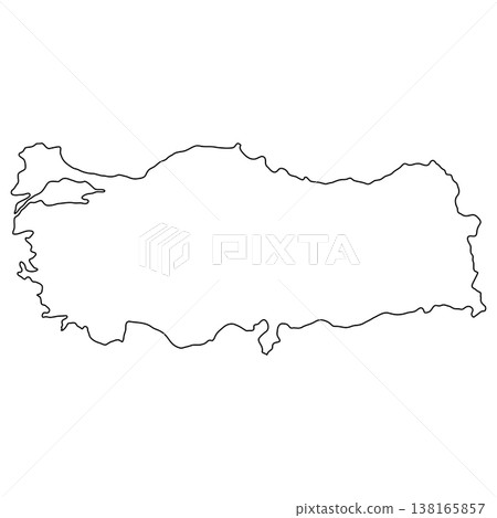 Turkey geographic outline map, vector silhouette, cartography border shape Turkey geographic outline map, vector silhouette, cartography border shape 138165857