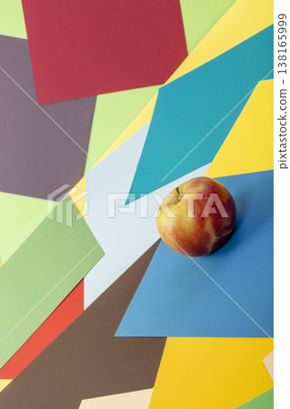 Abstract background of sheets of colored paper, for decoration, for text design, for template Abstract background of sheets of colored paper, for decoration, for text design, for template 138165999