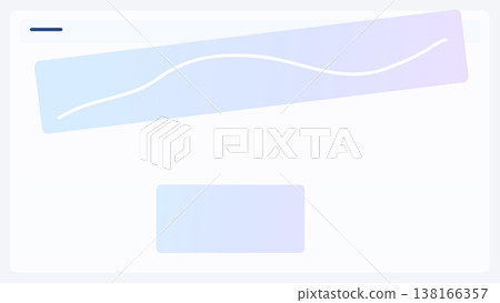 Minimal dashboard interface with large gradient graph banner and single card element in modern UI design for clean web application layout concept 138166357