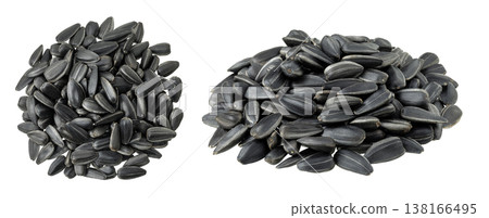 Sunflower seeds isolated on white background. Top view. Flat lay 138166495