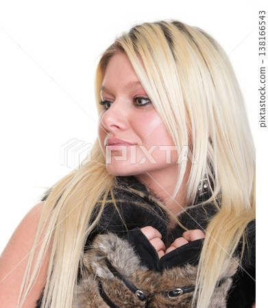 Portrait of young attractive fur woman Portrait of young attractive fur woman 138166543