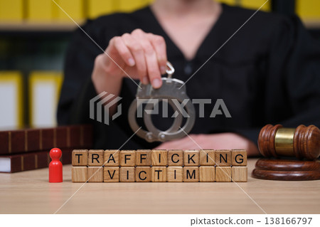 Courtroom scene highlighting trafficking victim support through justice and accountability Courtroom scene highlighting trafficking victim support through justice and accountability 138166797