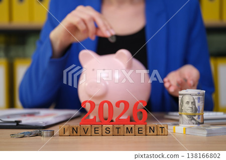 Planning for the future with strategic investments at a desk in 2026 138166802