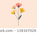 復古橙花插圖 138167028
