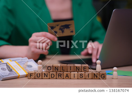 Innovative online fundraising event showcases creativity with tools and digital interactions in a modern workspace setting 138167074