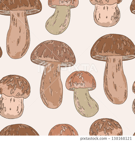 mushrooms boletus vector illustration in cartoon style 138168121