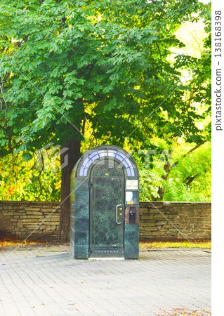 A designer public toilet (art toilet) nestled in the forests of Tallinn A designer public toilet (art toilet) nestled in the forests of Tallinn 138168398