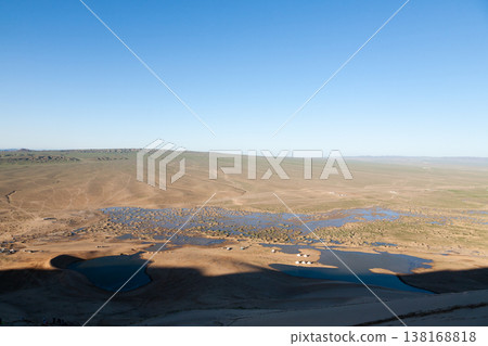Khongoryn Els sand dunes landscape, Mongolia. Gobi desert Khongoryn Els sand dunes landscape, Mongolia. Gobi desert 138168818