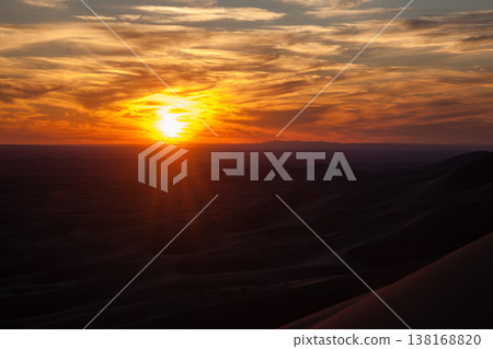 Khongoryn Els sand dunes landscape, Mongolia. Gobi desert Khongoryn Els sand dunes landscape, Mongolia. Gobi desert 138168820