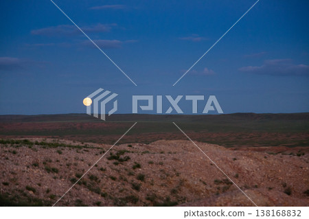 Red stupa rocks landscape, Mongolia. Gobi desert Red stupa rocks landscape, Mongolia. Gobi desert 138168832