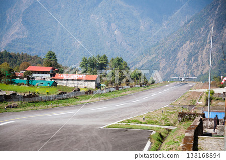Tenzing Hillary airport view, Lukla, Nepal Tenzing Hillary airport view, Lukla, Nepal 138168894