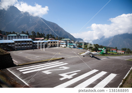 Tenzing Hillary airport view, Lukla, Nepal Tenzing Hillary airport view, Lukla, Nepal 138168895