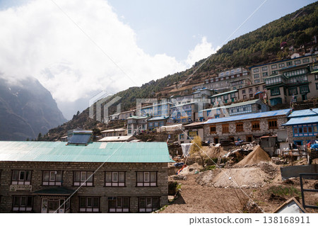 Namche Bazar town view along EBC trek, Nepal Namche Bazar town view along EBC trek, Nepal 138168911