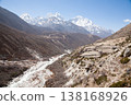 Everest view from EBC trekking near Dingboche, Nepal 138168926